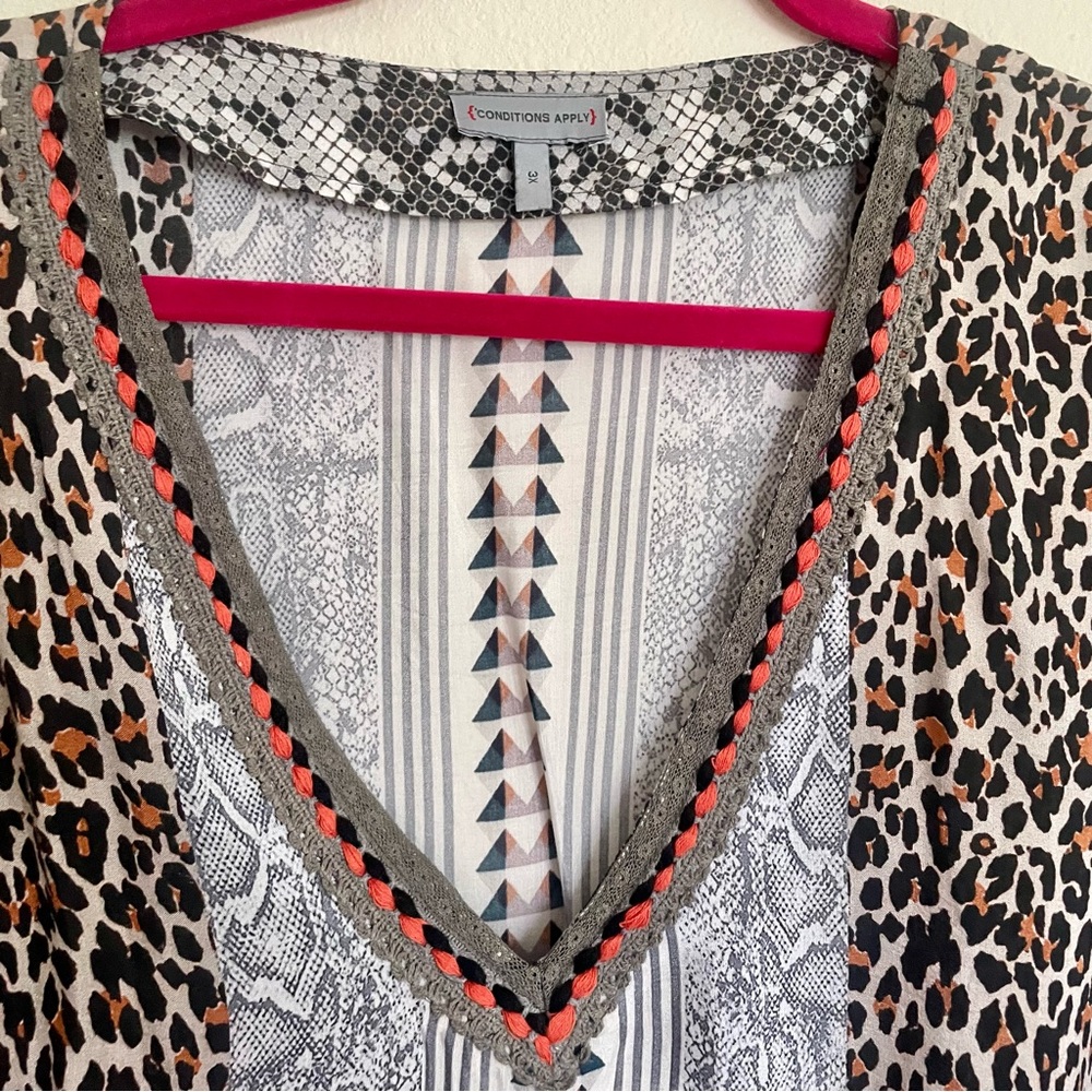Anthropologie Conditions Apply Animal Print Tunic - Picture 2 of 8